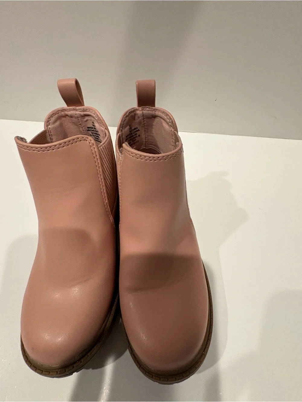 Old Navy Pink Chelsea Lug Booties with Brown Sole